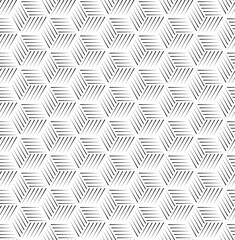 Line cube seamless pattern on white background. Vector geometric cube of seamless texture.