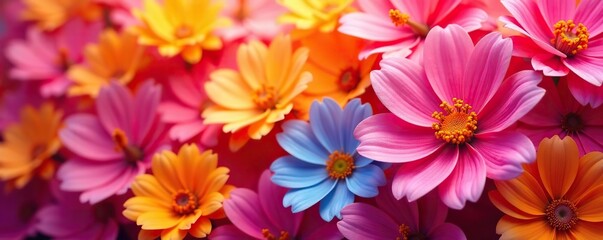 A vibrant and colorful display of flower petals creating a beautiful background,  summer,  delicate