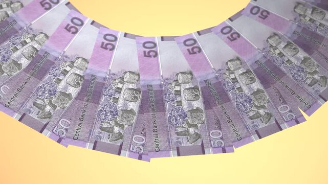 Lovely Looping Design 50 Dalasi Curency of Gambia