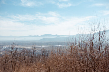 view on the small town in the Carpathians