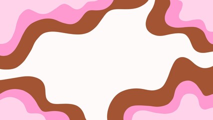 Aesthetic background of pink and brown layered wave seamless pattern