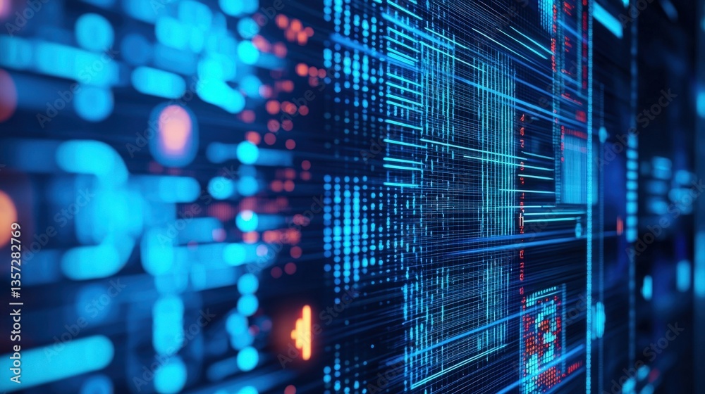 Poster dynamic blue light abstract data visualization background