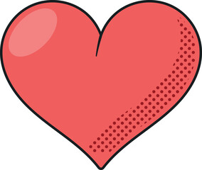 Red heart shape vector illustration