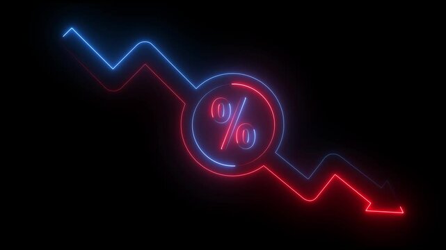 Arrow rising with percent icon representing about Interest rates, income taxes, and inflation. Isolated transparent background.