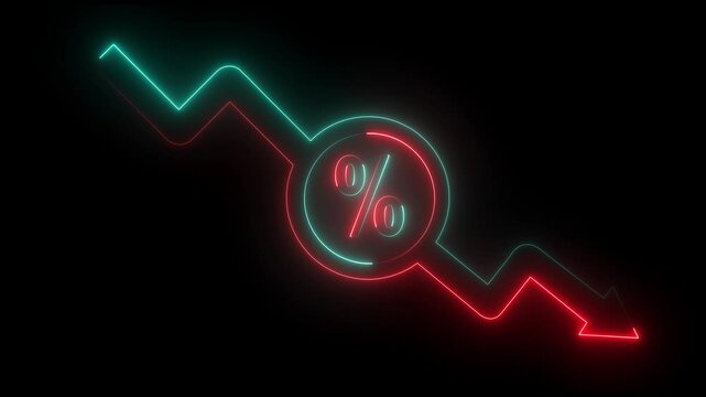 Arrow rising with percent icon representing about Interest rates, income taxes, and inflation. Isolated transparent background.