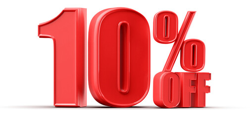 10 Percent Off Sale Red Number Promotion