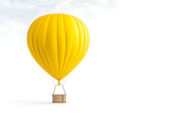 Yellow Hot Air Balloon Ascending.