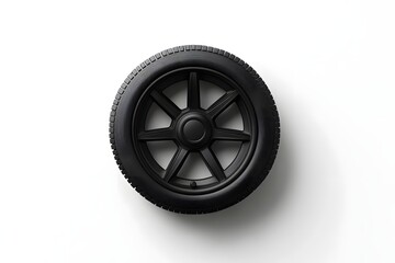 Rubber Wheel for Cart Top View isolated on white background