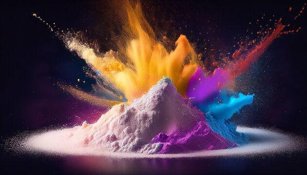 powdered titanium dioxide splashes generative ai