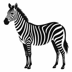 Obraz premium A vector silhouette of a zebra standing in profile, 