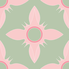 Geometric Cement Tile Vector Seamless Pattern Digital Paper – Vintage Mosaic Inspired Tiling Design for Backgrounds, Textiles, Scrapbooking, and Interior Decor