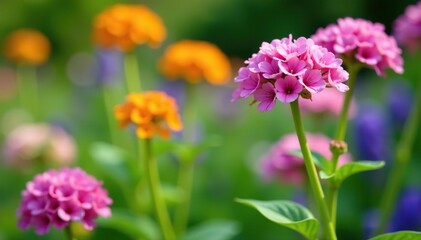 Fototapeta premium Beautiful Valerian herb flowers blooming in a vibrant garden setting, flowers, remedy