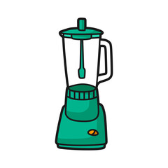 cartoon blender machine blank green color simple vector