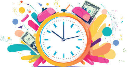 vector of a calendar with a money clock