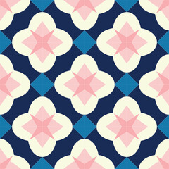 Geometric Cement Tile Vector Seamless Pattern Digital Paper &ndash; Vintage Mosaic Inspired Tiling Design for Backgrounds, Textiles, Scrapbooking, and Interior Decor