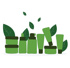 skincare products illustrations set