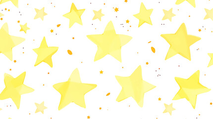 Watercolor seamless pattern yellow star on the white background