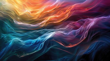 Obraz premium Abstract vivid color wave flowing express the energetic texture. Seamless texture of vividness curve swirling convey sense of harmony and wonderful scene perfect for effect and graphic design. AIG51.