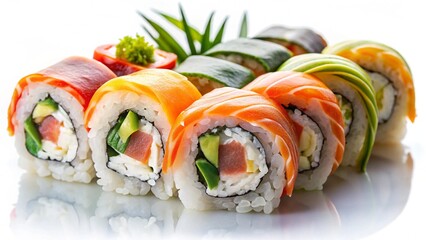 Sushi on white 