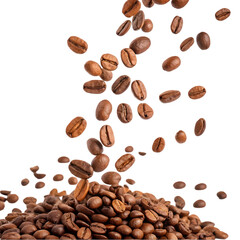 Naklejka premium Roasted Coffee Beans: High-Res Image isolated on transparent background