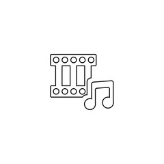 single outline icons sound track related to cinema or film and movie. linier icons collection. editable stroke. vector illustration