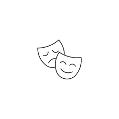 single outline icons mask or character related to cinema or film and movie. linier icons collection. editable stroke. vector illustration
