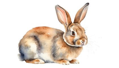 Fototapeta premium Watercolor Brown Rabbit