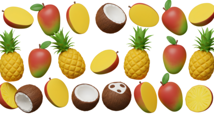 Sliced Tropical Fruit Pattern