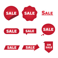 Various Red Sale Label Designs