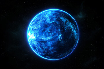 Obraz premium a blue planet with a star in the background