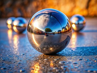 Polished Chrome Stone Texture Background -  Luxury Metallic Surface