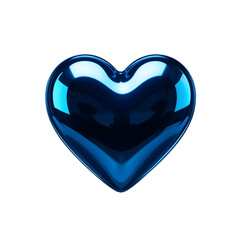 A minimalist blue heart icon for love, transparent background.