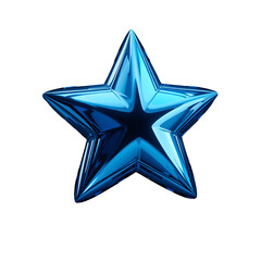 A shiny blue star icon for ratings, transparent background.
