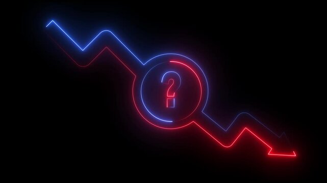 Arrow rising with question mark icon representing about Interest rates, income taxes, and inflation. Isolated transparent background.
