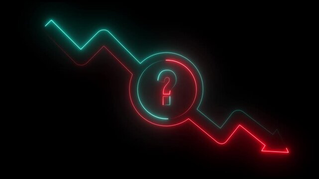 Arrow rising with question mark icon representing about Interest rates, income taxes, and inflation. Isolated transparent background.