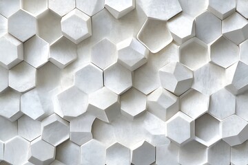 Modern Abstract White & Gray Hexagonal Background with 3D Honeycomb Pattern