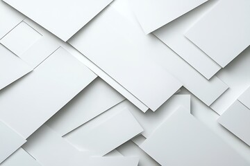 Modern Abstract White Paper Texture Background with Geometric Layers & 3D Effect