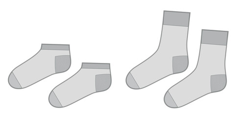 Set of stocking hosiery Invisible, low high ankle calf