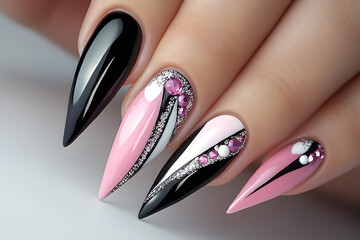 Primer plano uñas decoradas