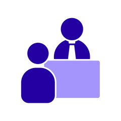 Icon a interview, isolated against a clean background.