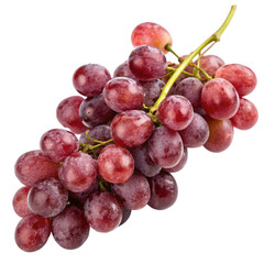 Fototapeta premium A Bunch of Red Grapes Isolated on Black Background, Fresh Fruit, Healthy Snack, Sweet Taste, Juicy Texture