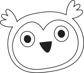 Smiling Owl Face Drawing