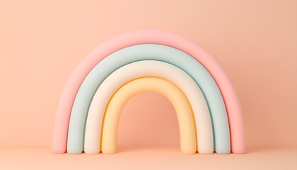 Obraz premium Vibrant curves and columns are featured in a colorful abstract architectural interior scene