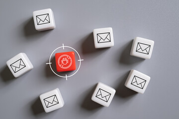 Red cube identify and detect cybercrime from email warning sign after got attack phishing email by...