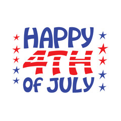 4th of July Typography Vector Art | Patriotic T-Shirt Design and Independence Day Text Illustration