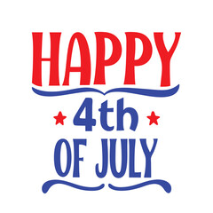 4th of July Typography Vector Art | Patriotic T-Shirt Design and Independence Day Text Illustration