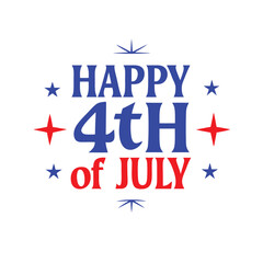 4th of July Typography Vector Art | Patriotic T-Shirt Design and Independence Day Text Illustration