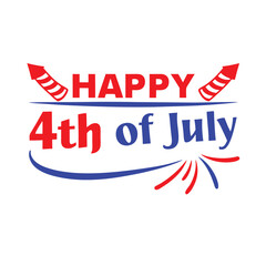 4th of July Typography Vector Art | Patriotic T-Shirt Design and Independence Day Text Illustration