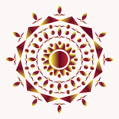 Abstract flower with a colorful floral mandala design 