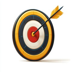 An arrow hits the bullseye of a vibrant target, showcasing the skill and focus of an archer. The setting is peaceful, emphasizing the sport's precision and technique